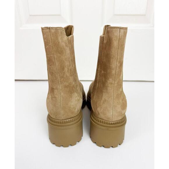 MARC FISHER NATURAL HADRIA SUEDE CAP TOE LUG SOLE BOOT - Picture 5 of 6